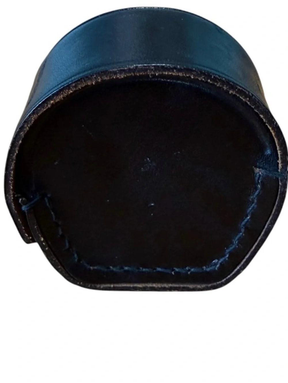 Leather reel case. Topcon. Leather film reel case. Japanese.